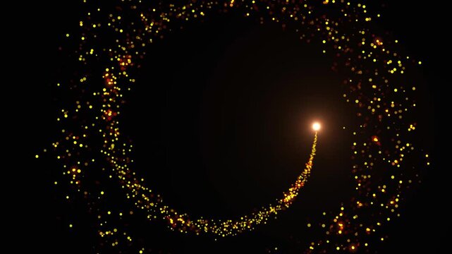 Golden Glittering particles circular motion | Golden particles on a swirling motion | golden particle backgrounds looped | Gold glittering particles spiral motion |Particles circular loop motion
