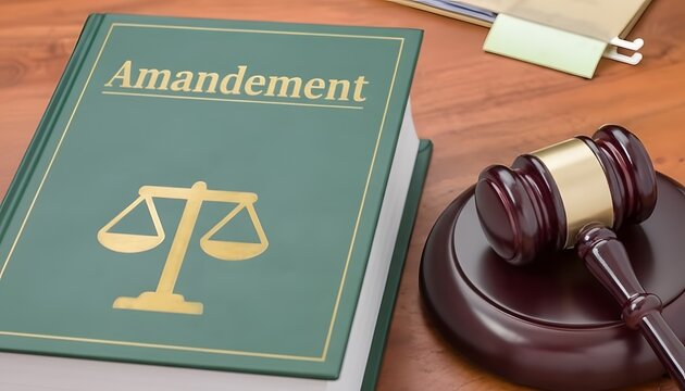 amendment law concept stock photo representing legal reform and legislative change in a neutral institutional environment
