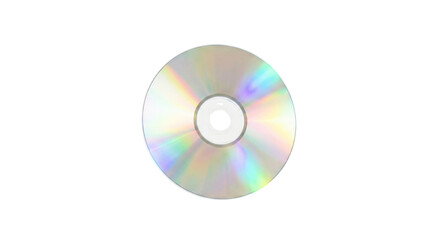 Compact disc with holographic rainbow light leak isolated