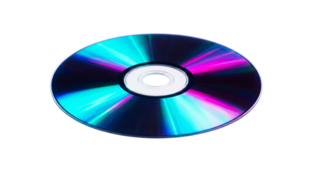 Compact disc with cyan and magenta light leaks isolated
