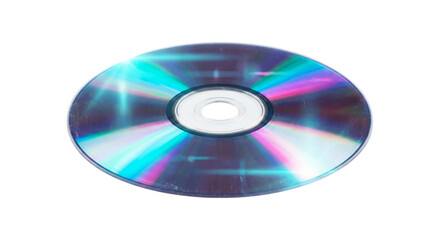 Compact disc with cyan and magenta light leaks isolated