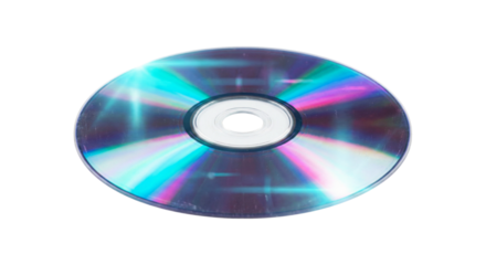 Compact disc with cyan and magenta light leaks isolated