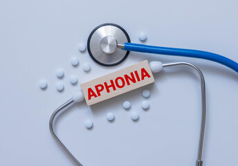 word aphonia on black card.