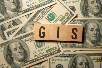 wooden white letters for the acronym word GIS means Geographic Information System