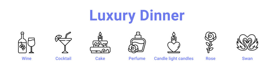 Obraz premium Luxury Dinner Icon Banner and Collection
