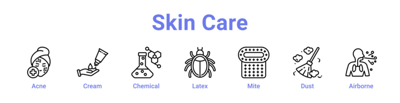Skin Care Icon Banner and Collection