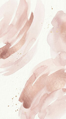 Fototapeta premium Elegant rose gold and blush pink watercolor abstract background with subtle gold flecks