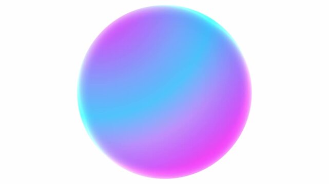 Abstract colorful gradient circle isolated on white background. Futuristic AI assistant logo screen loop animation, artificial intelligence generation app concept, creative science and technology