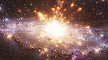 Galaxy explosion in deep space