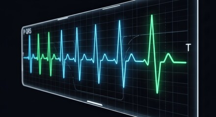 Electrocardiogram Display - Monitoring Heart Health and Medical Technology.