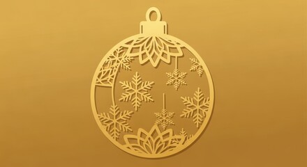 Elegant Christmas Ornament with Intricate Snowflake Design.