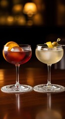 Elegant Cocktails - A Study in Color and Light.