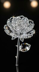 Elegant Crystal Rose - A Symbol of Timeless Beauty and Grace.