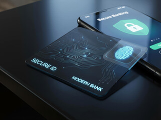 Secure system security safe payment cyberspace technology verification online digital contactless card and smartphone on dark table show modern banking safe digital payment verification system