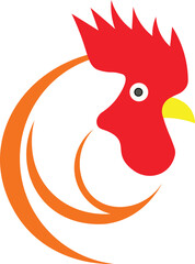 Obraz premium Stylized rooster head vector illustration