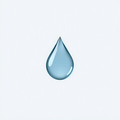 Fototapeta premium Crystal clear blue water drop, a symbol of purity, freshness, and essential hydration on a pristine white background