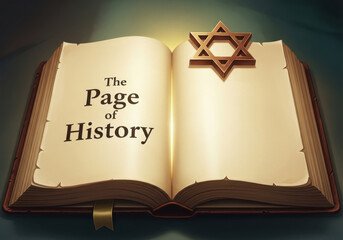 Holocaust Remembrance Day history book with Star of David symbol