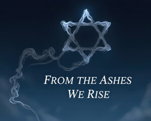 Holocaust Remembrance Day Star of David smoke and message of hope