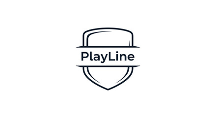 Simple Line Art Shield Logo Design.