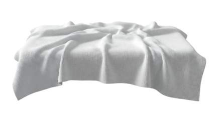 White textured fabric elegantly draped over an invisible surface.