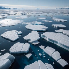 Fragmented Sea Ice in Blue.