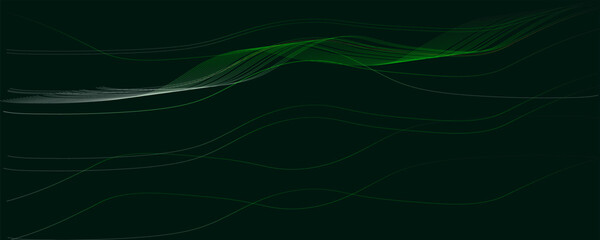 Molecular background with DNA. Network concept. Music sound wave. Big data visualization. Vector bstract connecting dots on the dark backdrop.