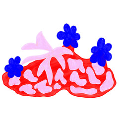 red sneakers with pink pattern and flowers