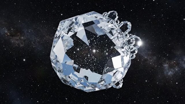 Sparkling diamond in cosmic space