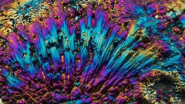 Macro of bornite peacock ore iridescent metallic tarnish