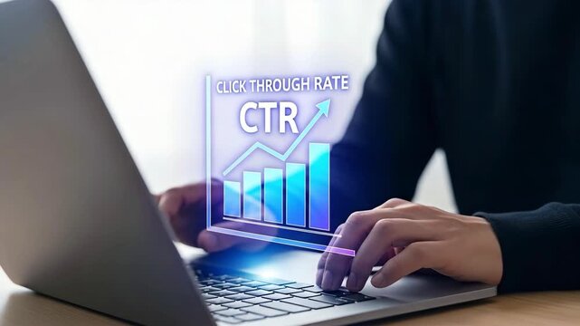 A person working with laptop for concept of technology and business.