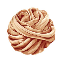 Swirled ball of yarn isolated on white background, Vector, illustration