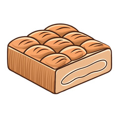 Box of assorted buns isolated on white background, Vector, illustration