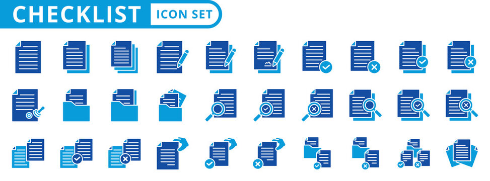 document icon pack flat style illustration collection for business administration
