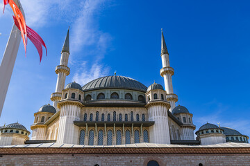 イスタンブール　タクシムモスクとトルコ国旗