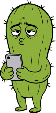 Grumpy cactus is taking a selfie