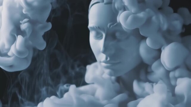 A young data analyst surrounded by swirling clouds of data visualizations in a futuristic environment