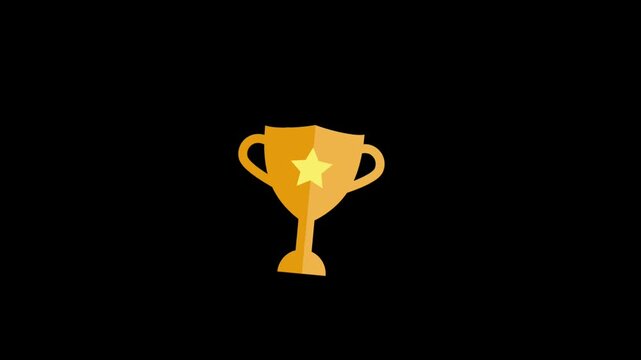 the golden trophy of the winner for competition