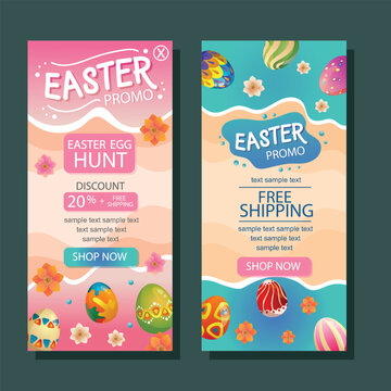 easter banner vertical marketing promo template