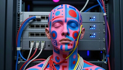 Colorful Human-Tech Connectivity Fusion