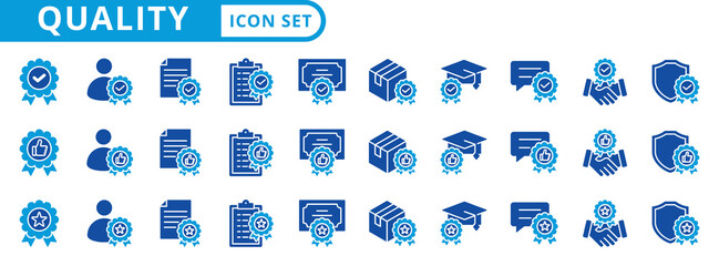 quality icon pack flat style illustration collection for excellence and performance