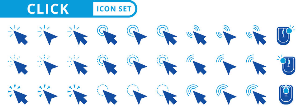 click icon pack flat style illustration collection for user interface and display