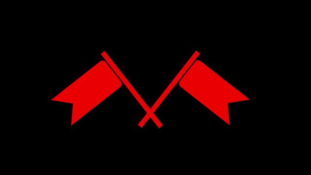 Illustration of a red flag icon with a pole as a coordinate point on the way