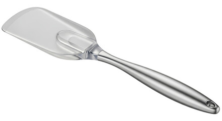 Fototapeta premium A shiny metal spatula on a black background