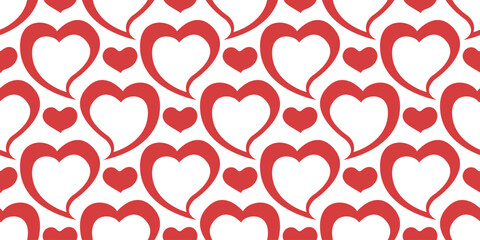 A cute seamless pattern of hearts for Valentine's Day and birthdays. Vector illustration.