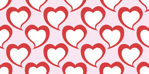 A cute seamless pattern of hearts for Valentine's Day and birthdays. Vector illustration.