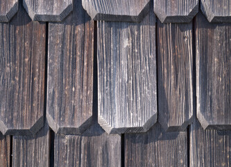 Background with old wooden roof tiles
