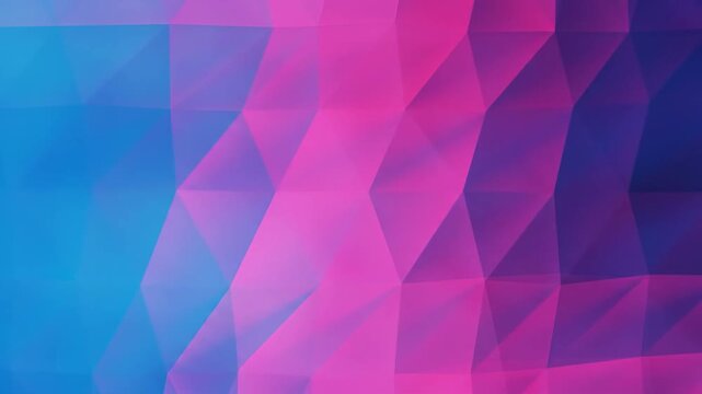 Abstract geometric background with triangular shapes in shades of pink and blue.