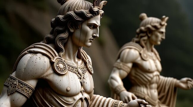 Ancient Greek Statues of Gods and Goddesses.