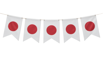 Celebrate with festive Japanese flag bunting, perfect for parties, events, and cultural displays.