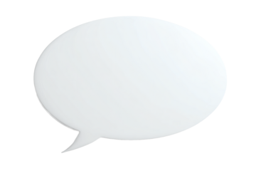 A blank white speech bubble, perfect for communication concepts and creative designs
